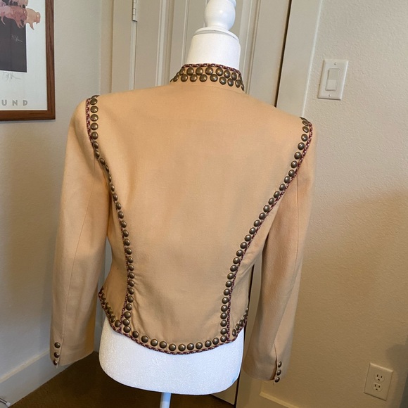 Custom wool studded military inspired western jacket - Picture 4 of 6